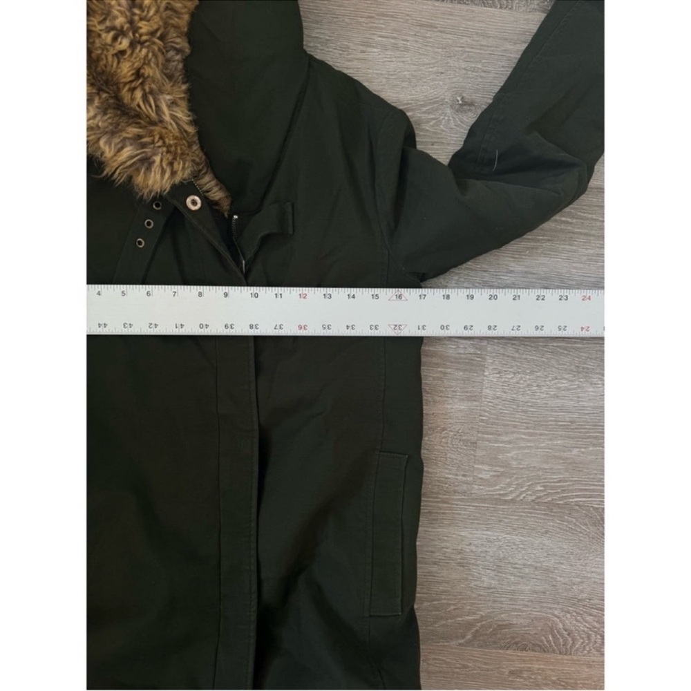 🔥 Zara Khaki Faux Fur Hooded Parka XS Winter Puffer Coat | Military Green Jacket - Picture 10 of 10